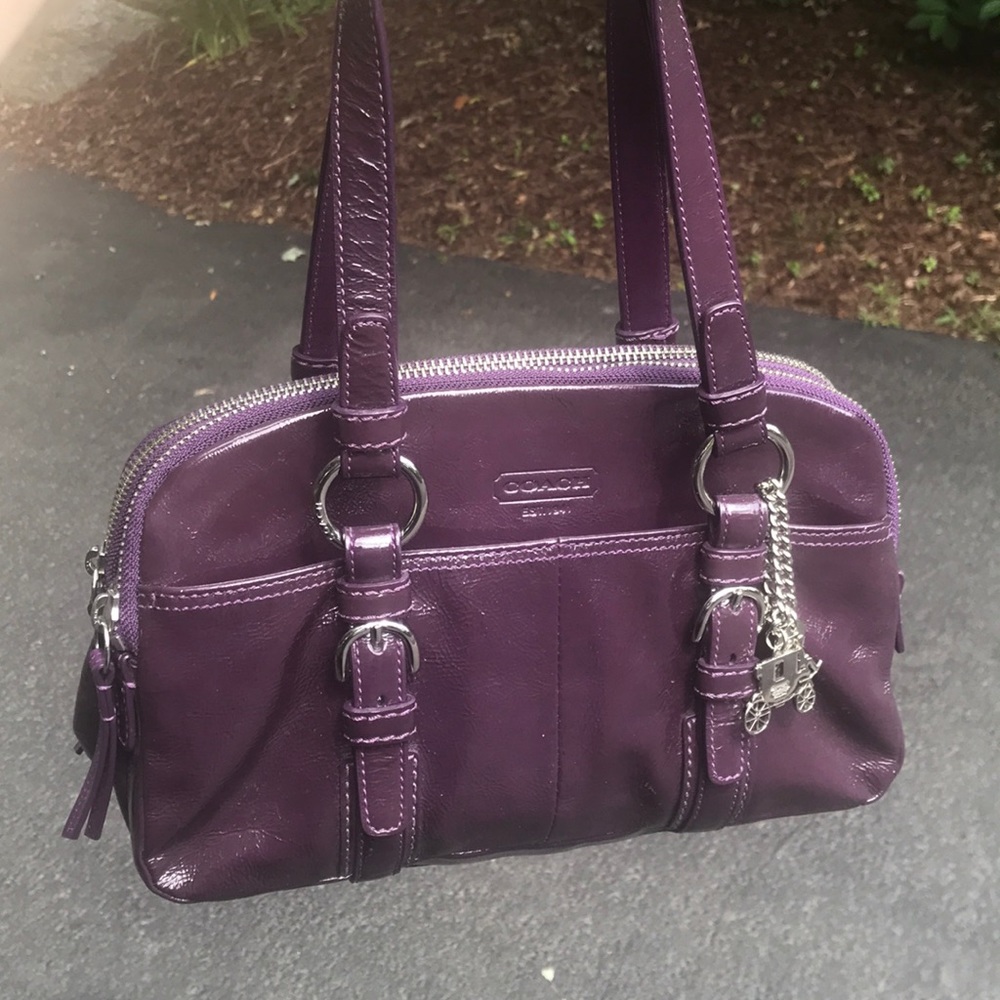 Coach Purple Patent Leather Satchel NWOT
